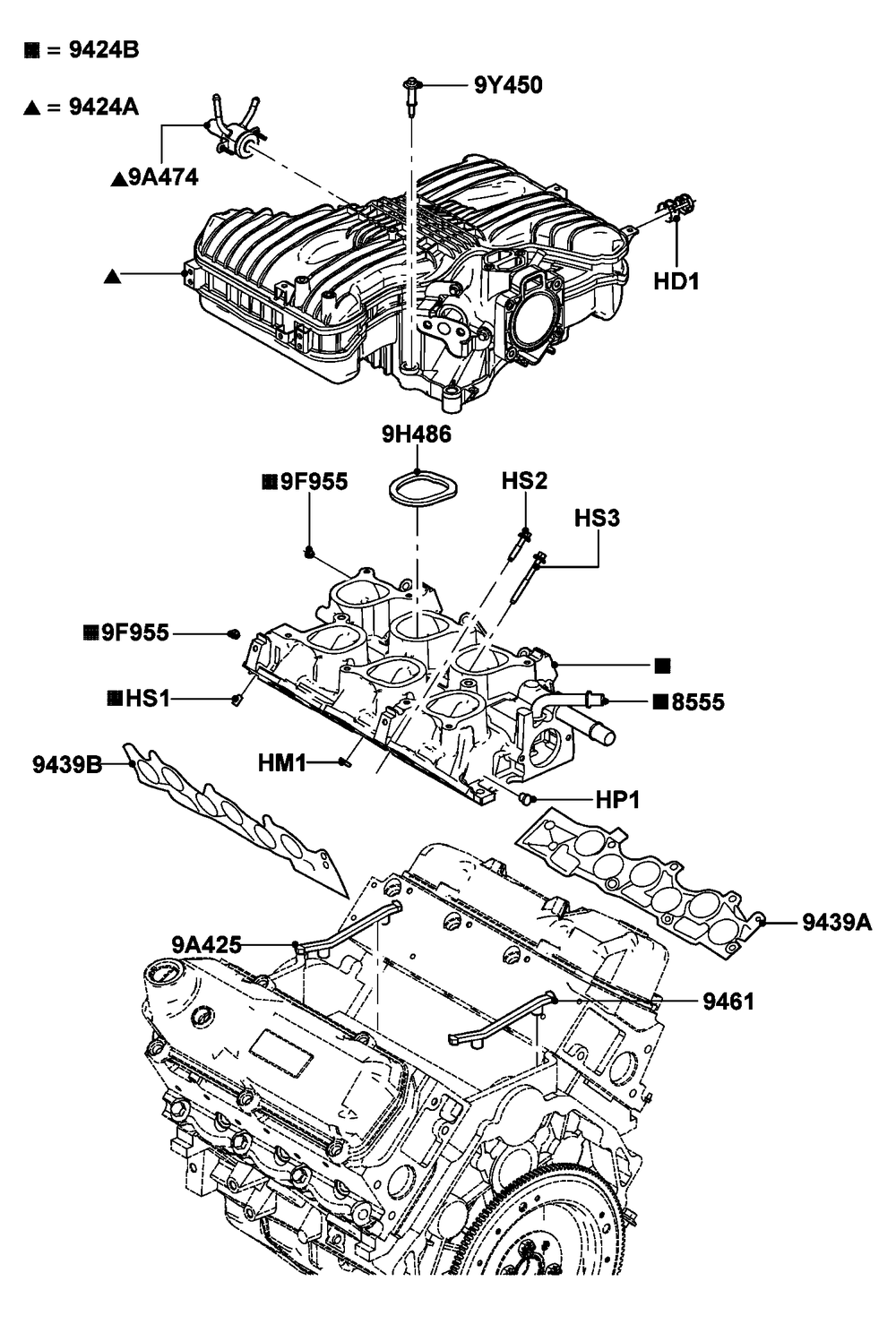 4.2l Gas Engine Intake Manifold Diagram and Parts List for ET04842ANAN (5614613 - 5760317)(2010) Generac Generator