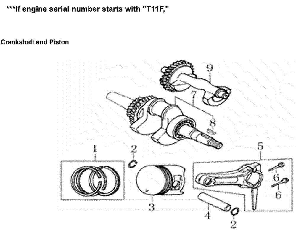 Crankshaft And Piston 1 Diagram and Parts List for 005939-2  Generac Generator