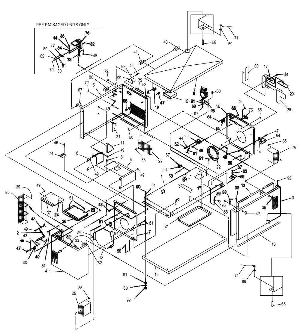 Enclosure 1 Diagram and Parts List for 0050110 (4724501 - 4954709)(2008) Generac Generator