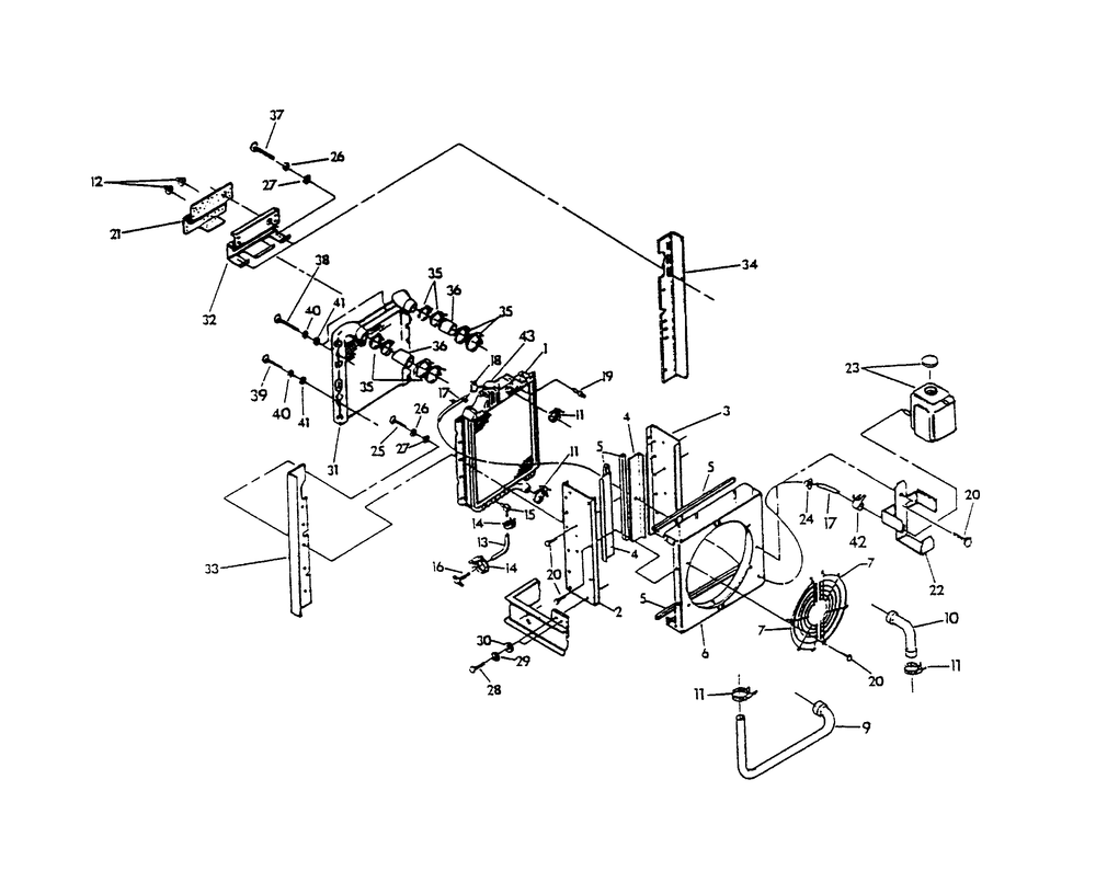 Radiator Diagram and Parts List for 9399-3  Generac Generator