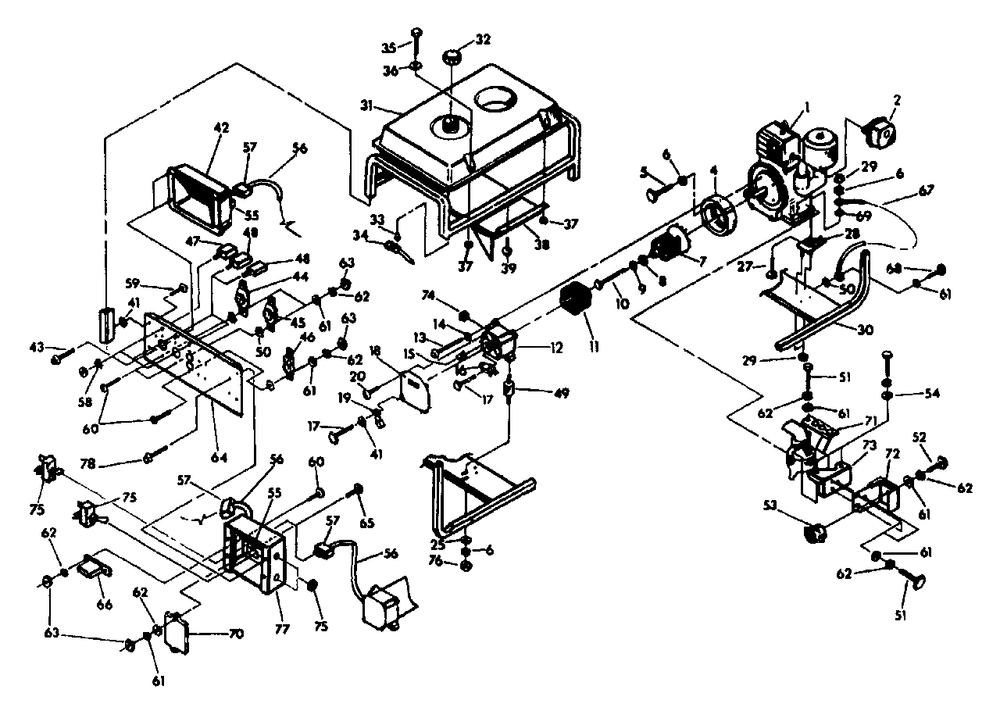 Generator Diagram and Parts List for C4000 (9423-0)(9423-0) Generac Generator
