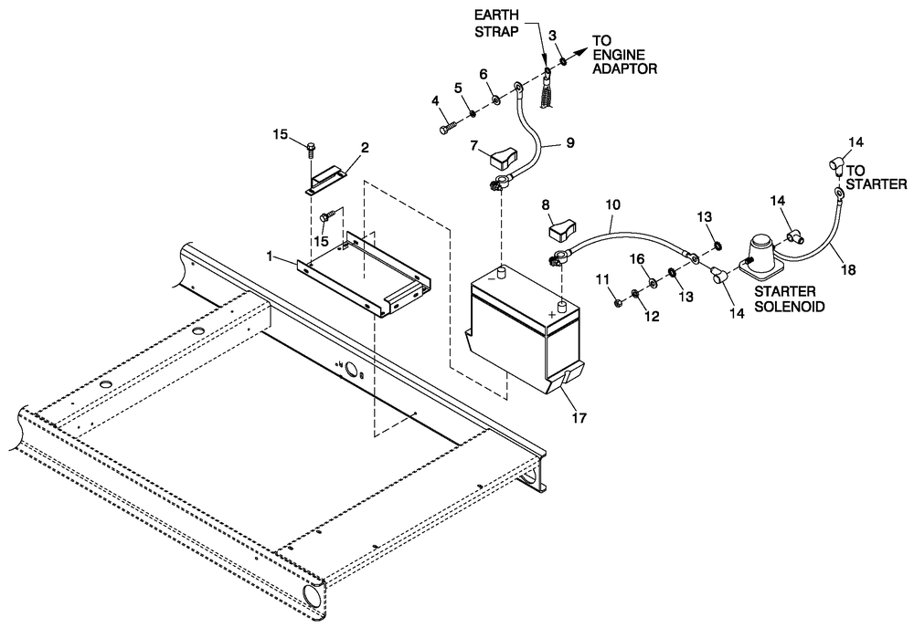 Battery C1 Cpl Diagram and Parts List for 0052110 (4281087 - 4303052)(2005) Generac Generator