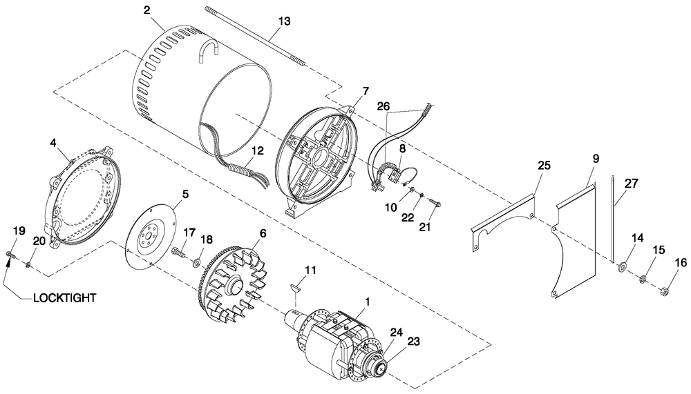 Cpl Alternator Direct Excitation Diagram and Parts List for ET03624JNAX (6617283 - 7029174)(2012) Generac Generator