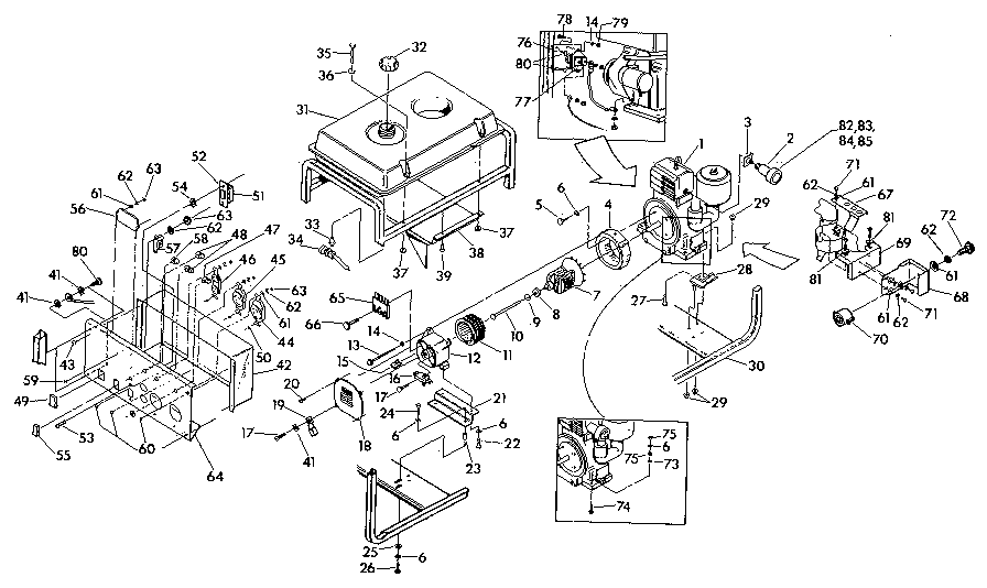 Unit Parts Diagram and Parts List for 5557-0  Generac Generator