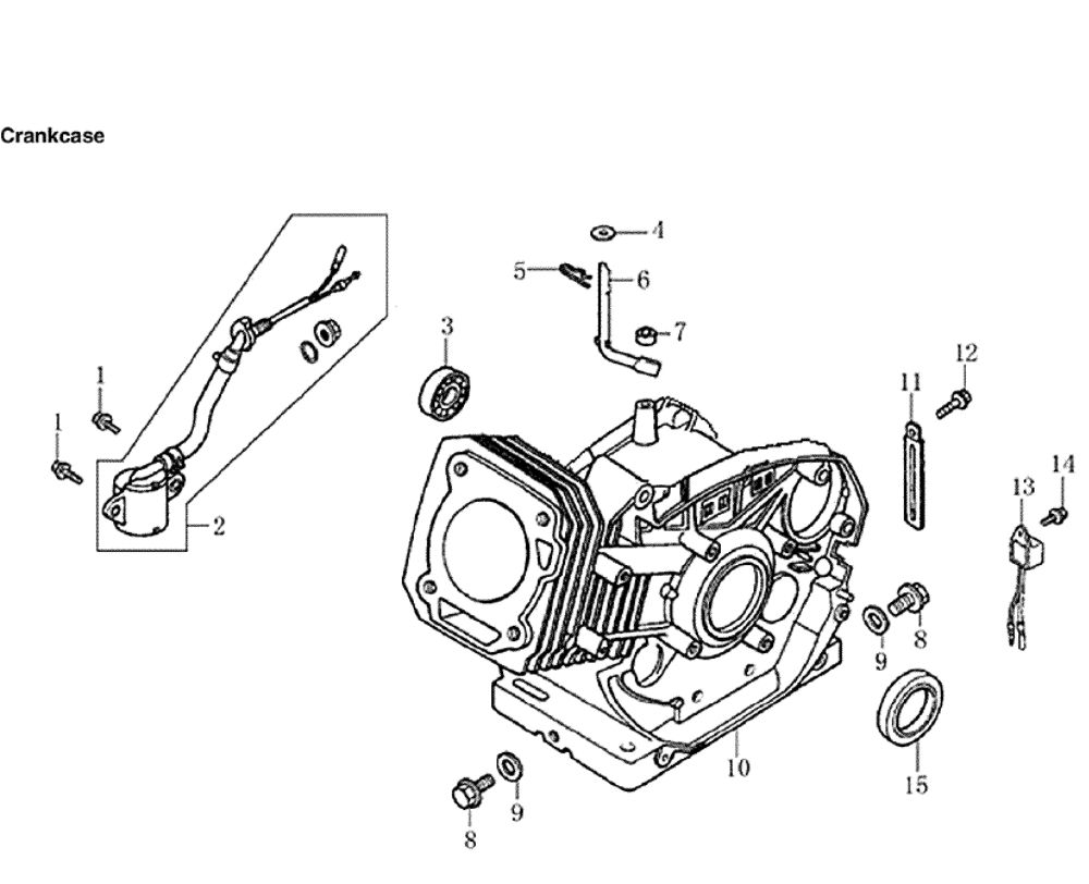 Crankcase Diagram and Parts List for 005939-6  Generac Generator