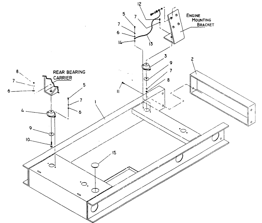 Mounting Base Diagram and Parts List for 0752-3  Generac Generator