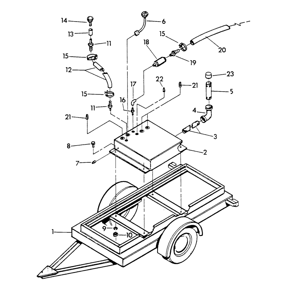 Trailer Diagram and Parts List for 9301-3  Generac Generator