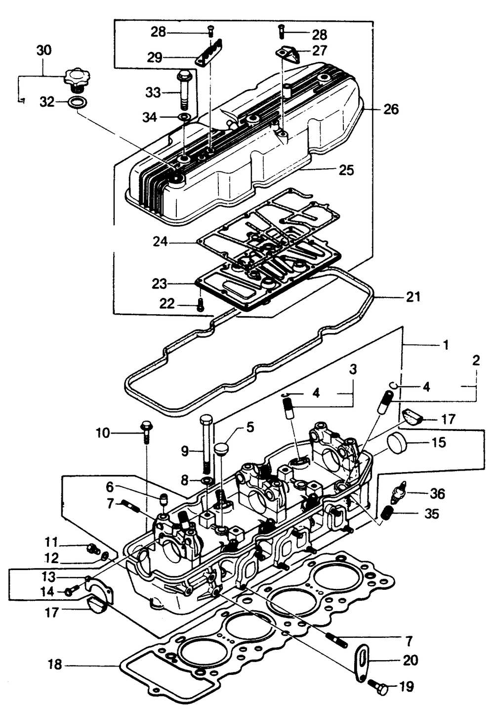 Cylinder Head Diagram and Parts List for 1009-C  Generac Welder