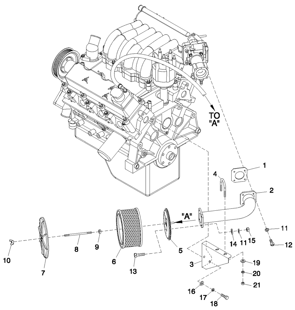 Air Cleaner Diagram and Parts List for 0049173 (4060531 - 4148058)(2005) Generac Generator