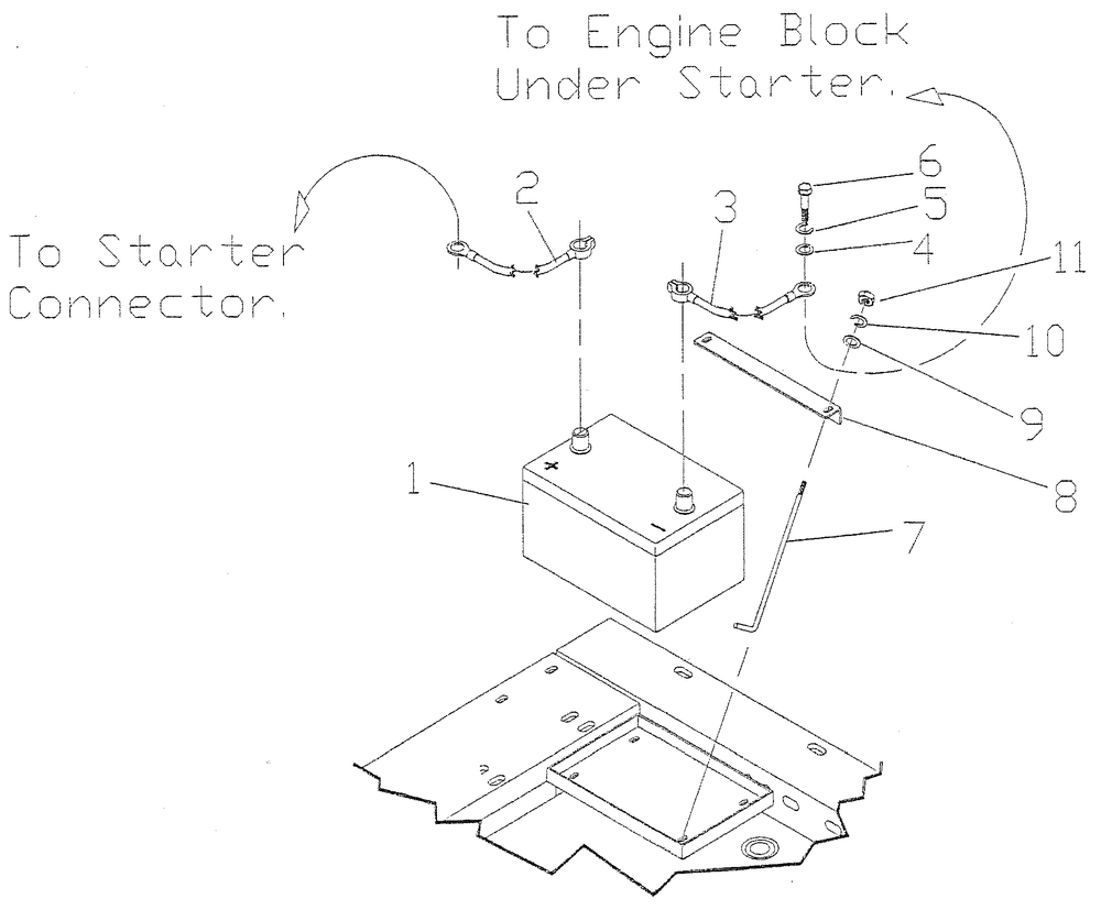 Battery Diagram and Parts List for 0041360 (3154271 - 3248057)(2014) Generac Generator