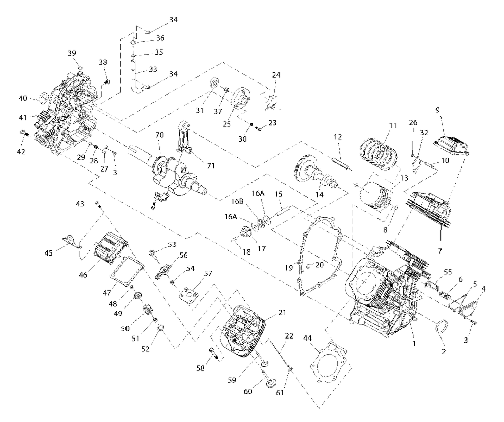 Engine Diagram and Parts List for GTV-990  Generac Generator