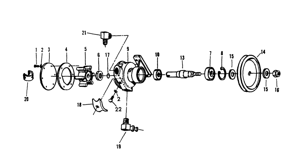 Sea Water Pump Diagram and Parts List for 9679-0  Generac Generator