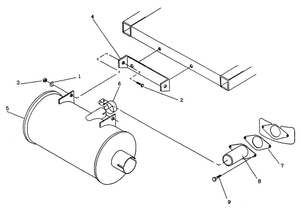 Exhaust Muffler Diagram and Parts List for 9677-2  Generac Generator