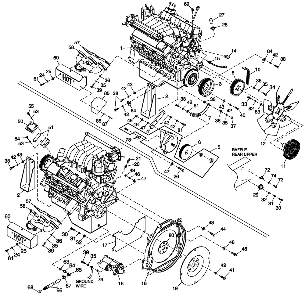 Ev Engine Common Parts 3.0l G3 Diagram and Parts List for 0049482 (3997146 - 4047243)(2004) Generac Generator