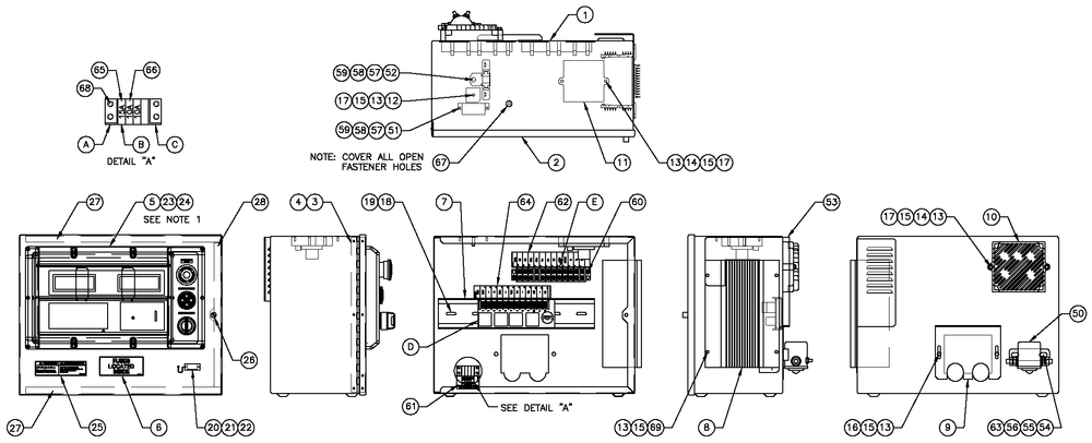 Battery Charger H-Panel 10a 12v Diagram and Parts List for QT08054ANANA (5361721)(2009) Generac Generator