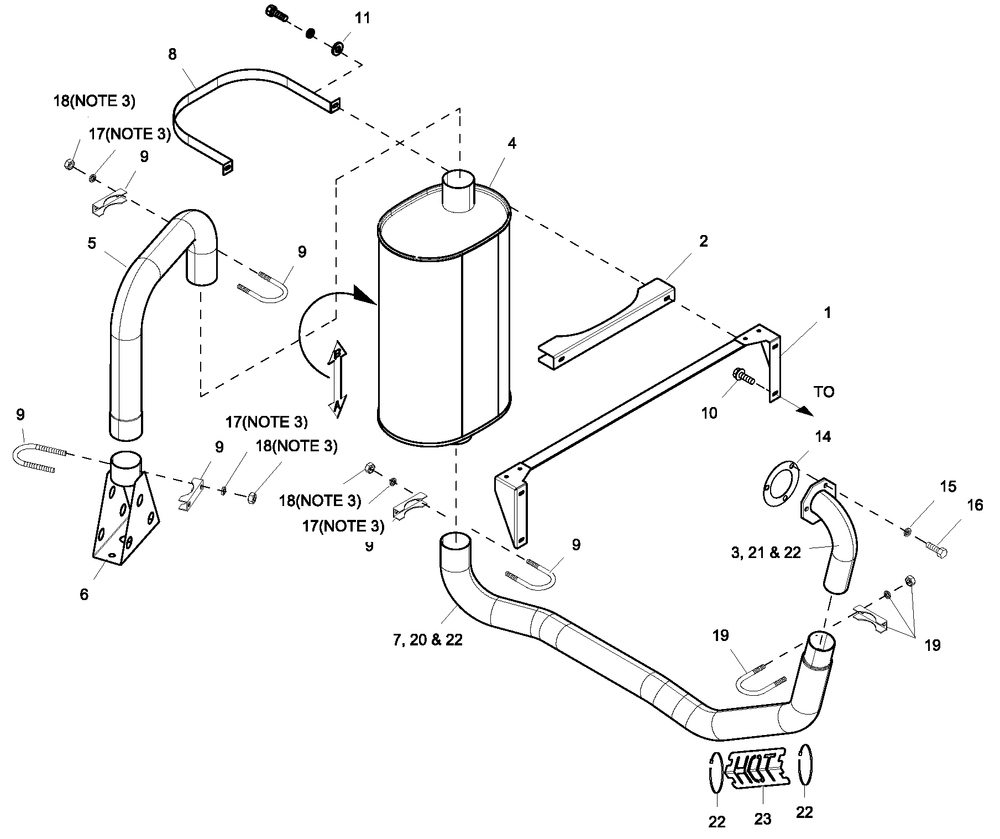 Ev Muffler Exh 2.4l G2 Turbo Diagram and Parts List for ET03624GNAX (7065981 - 9184580)(2016) Generac Generator