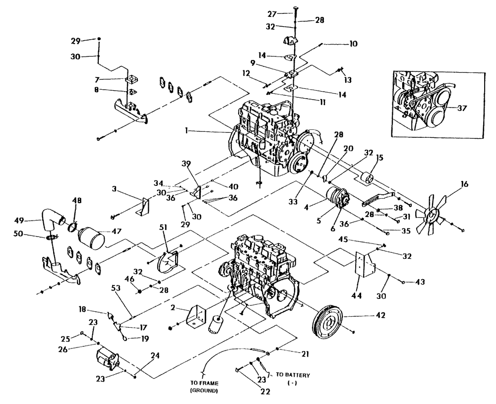 Engine Common Parts 1 Diagram and Parts List for 4107-2  Generac Generator
