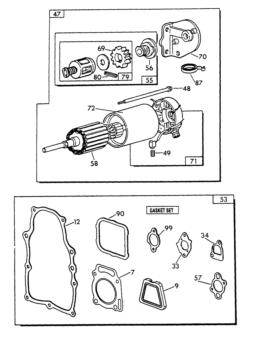 Engine (Part 2) Diagram and Parts List for 9735-3  Generac Generator