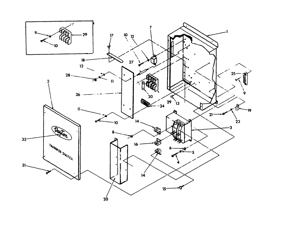 Transfer Switch Diagram and Parts List for 9653-0  Generac Generator