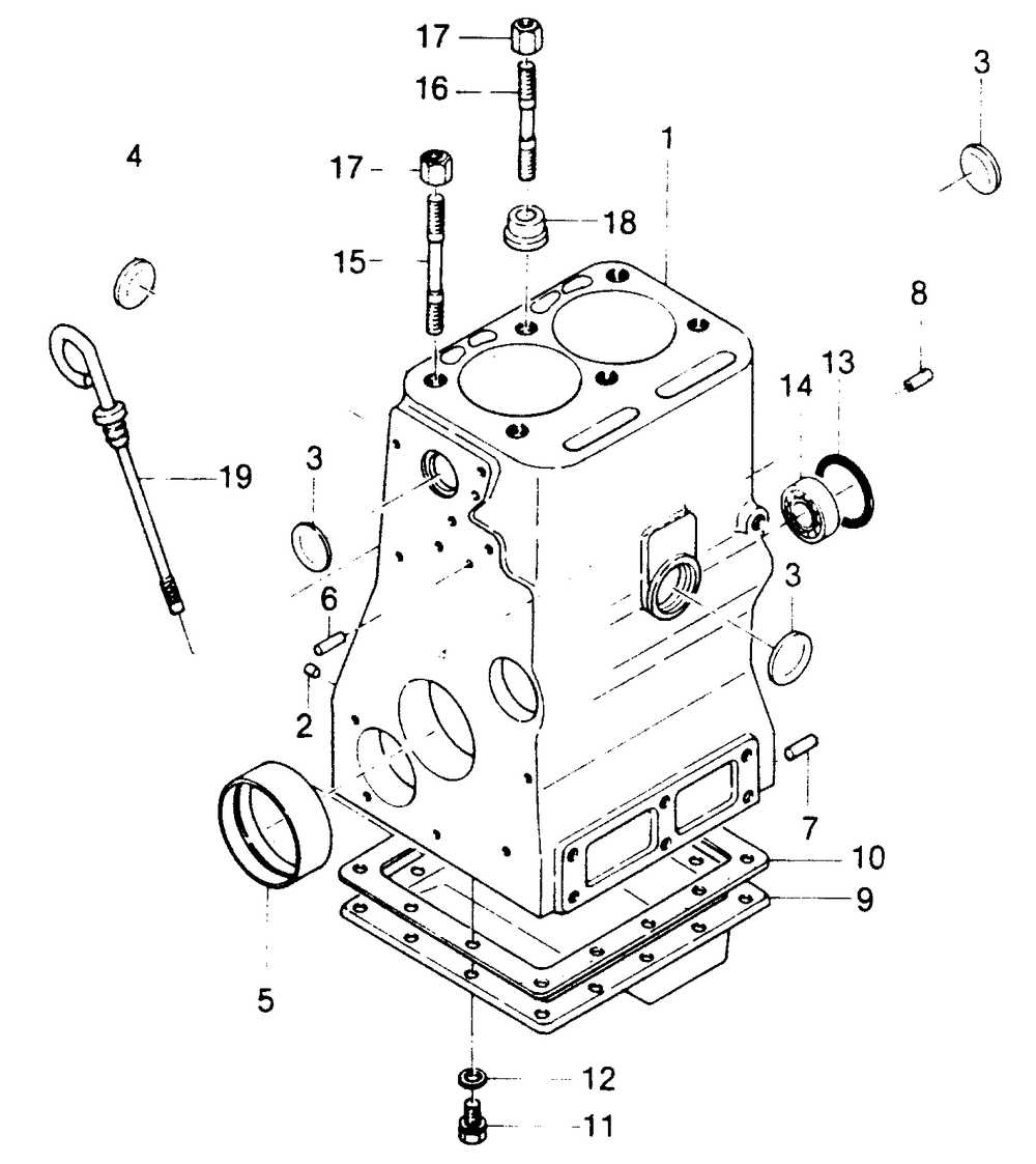Cylinder Block Diagram and Parts List for 1010-A  Generac Welder