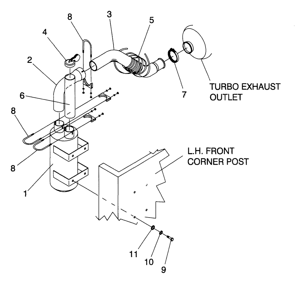 Muffler Diagram and Parts List for 4066-0  Generac Generator