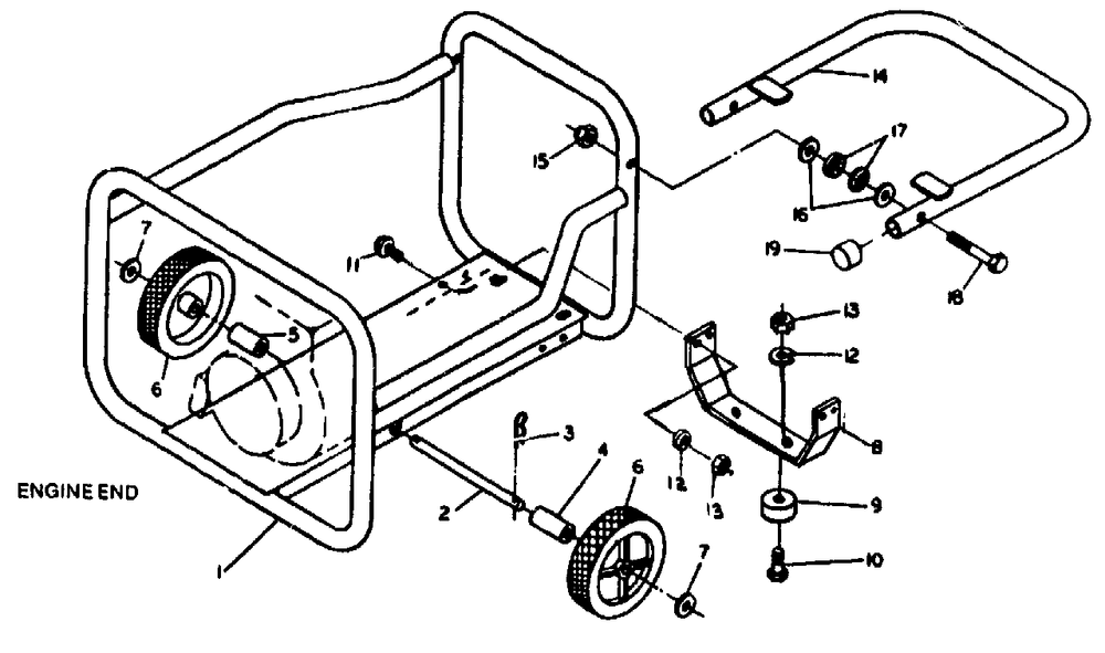 Wheel Kit No. 65128 Diagram and Parts List for G2450 (8750-1)(8750-1) Generac Generator