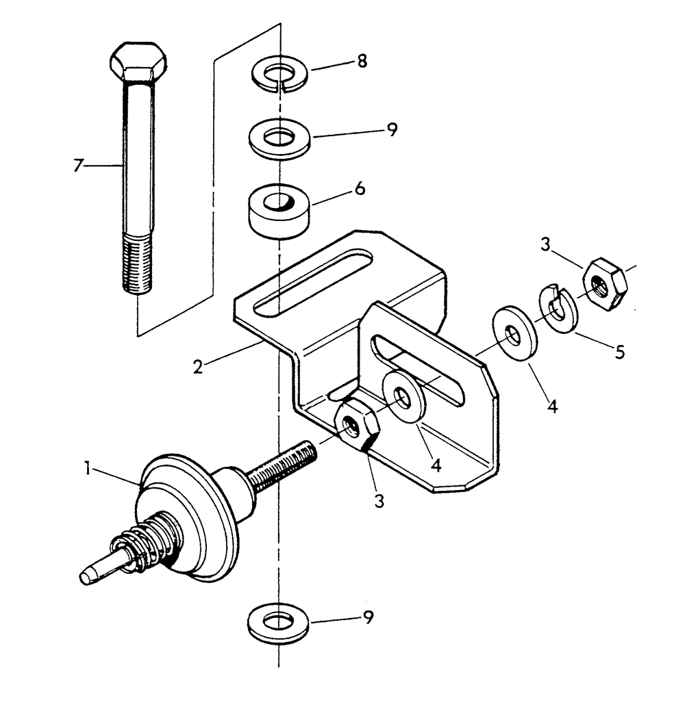 Mechanical Dashpot Diagram and Parts List for 9301-3  Generac Generator
