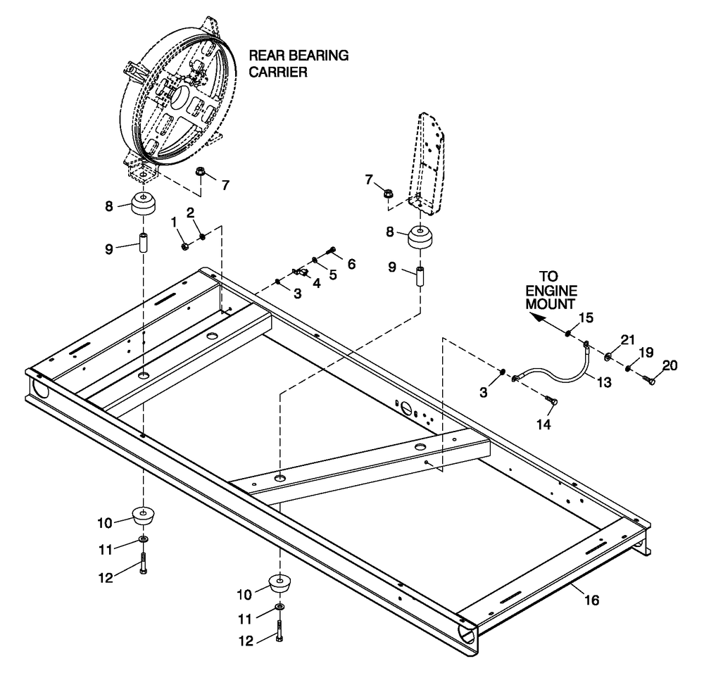 Mounting Base 2.5l Ford Diagram and Parts List for 0052120 (4318867 - 4337620)(2006) Generac Generator