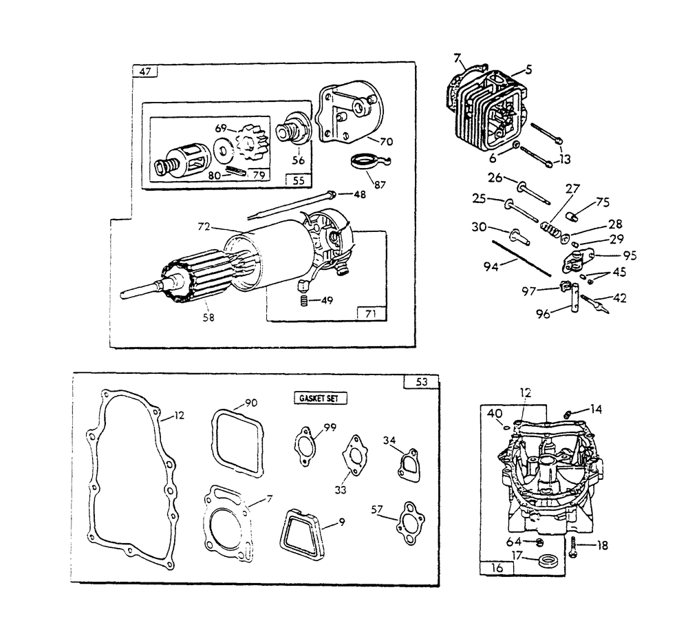 Gn-480 And Gn-570 Engine (Part 3) Diagram and Parts List for 0443-1  Generac Generator