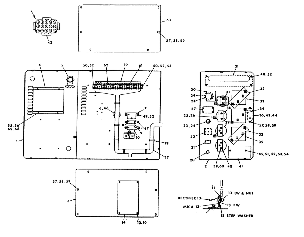 Control Panel Diagram and Parts List for 9303-1  Generac Generator