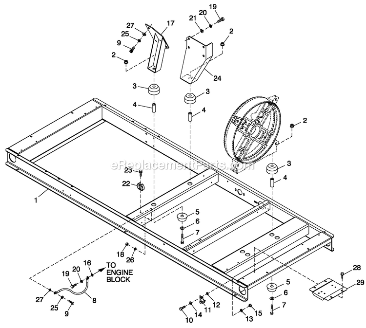 Mounting Base 60kw Diagram and Parts List for QT06030JVAN (5098532)(2008) Generac Generator