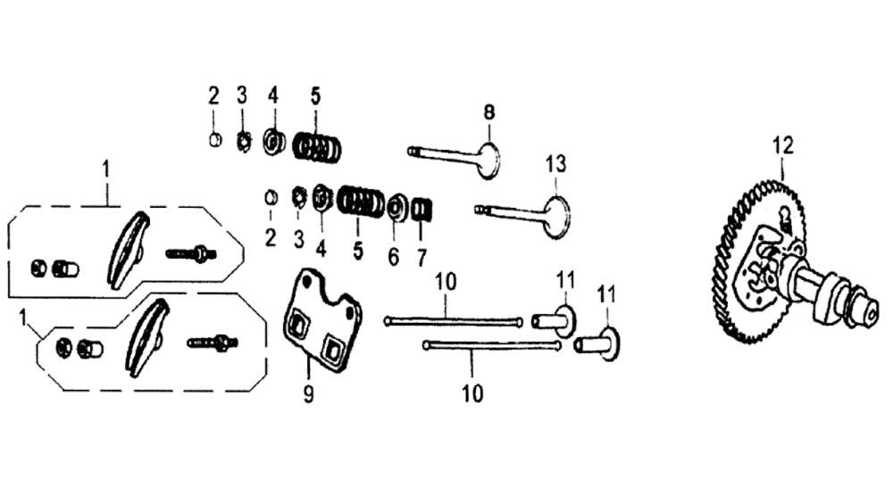 Rocker And Camshaft Diagram and Parts List for 005941-0  Generac Generator