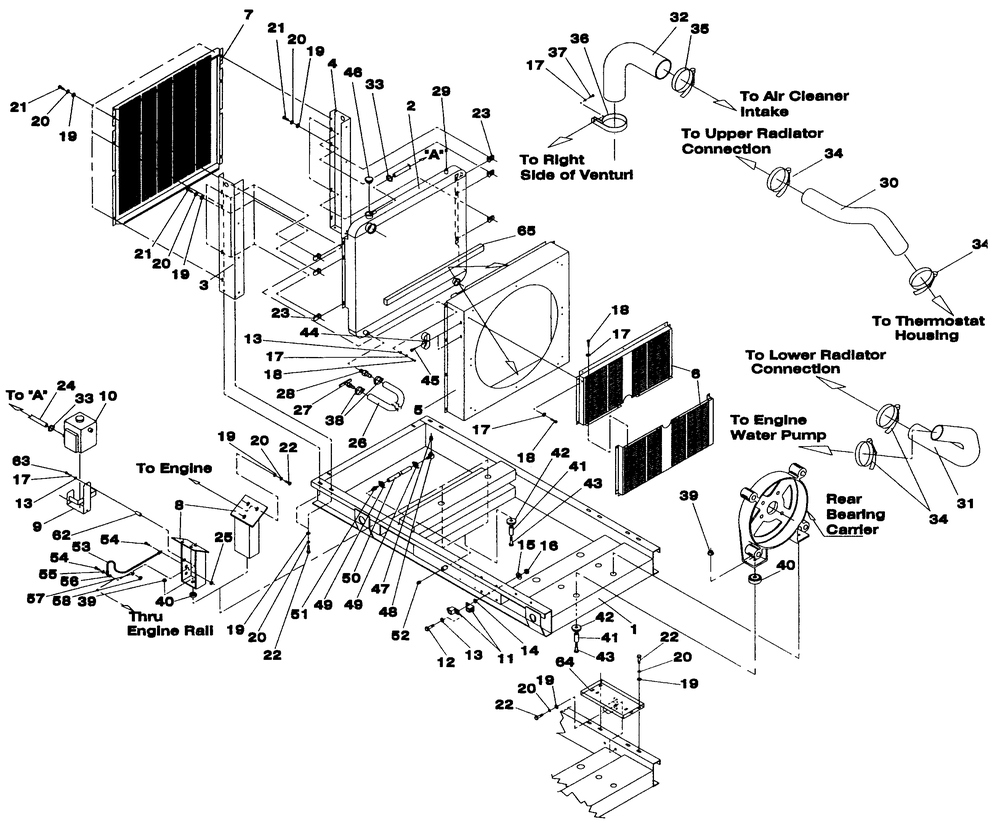 Radiator 5.7l Diagram and Parts List for 4299-0  Generac Generator