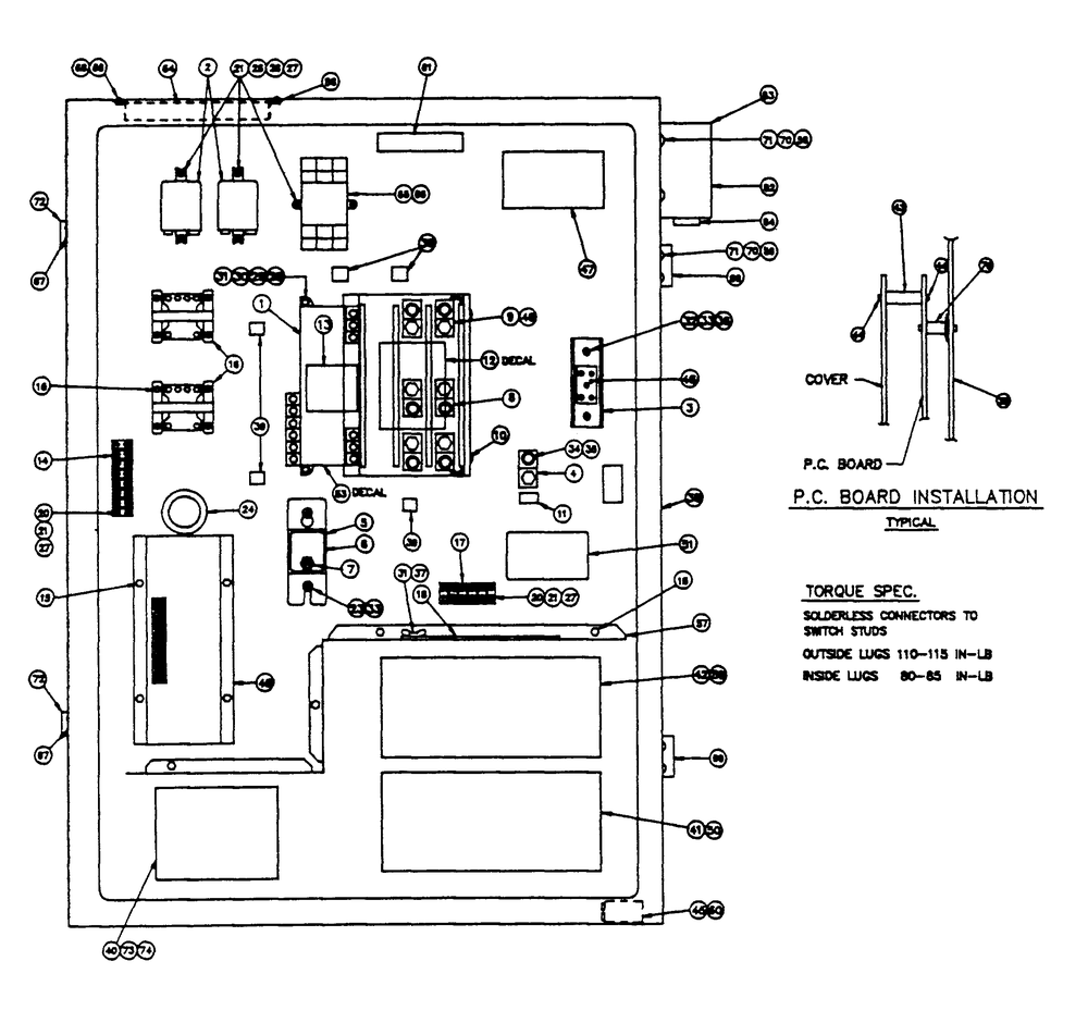 Transfer Switch Assembly Diagram and Parts List for 9657-1  Generac Generator