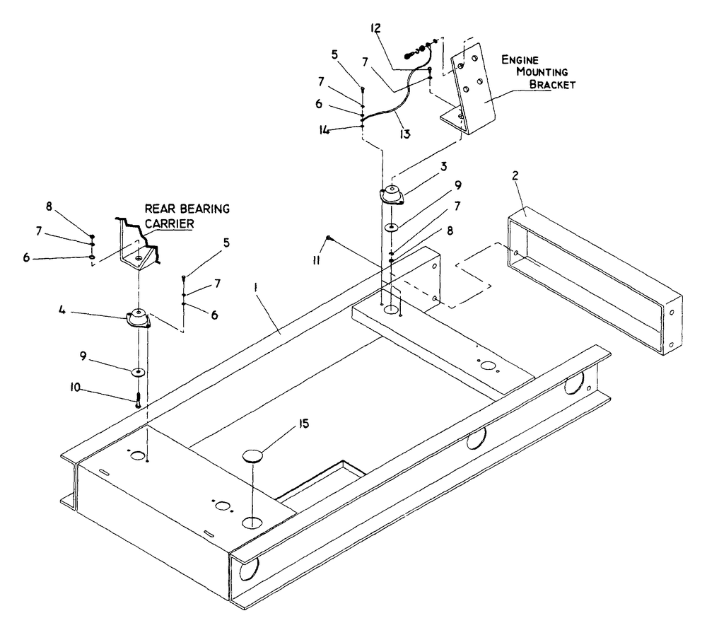 Mounting Base Diagram and Parts List for 0845-1  Generac Generator