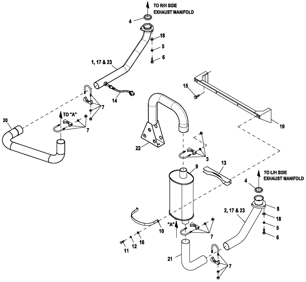 Ev Exhaust 5.4l C2 Cpl Em Diagram and Parts List for QT04854ANAC (6886217 - 7005595)(2012) Generac Generator