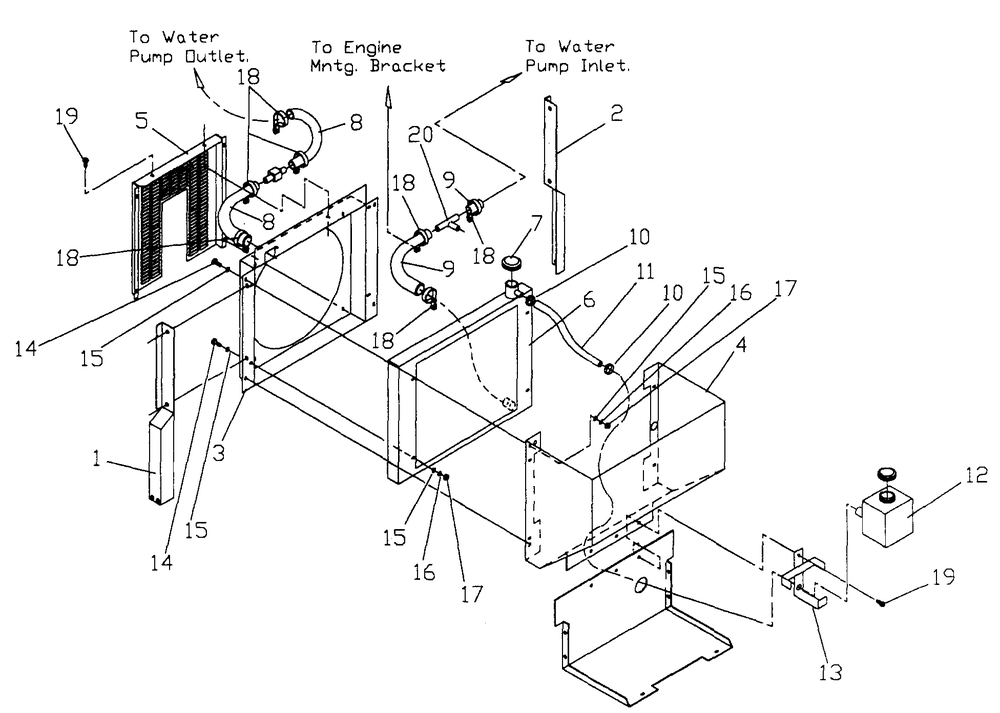 Radiator Diagram and Parts List for 0965-0 Gr8 Generac Generator
