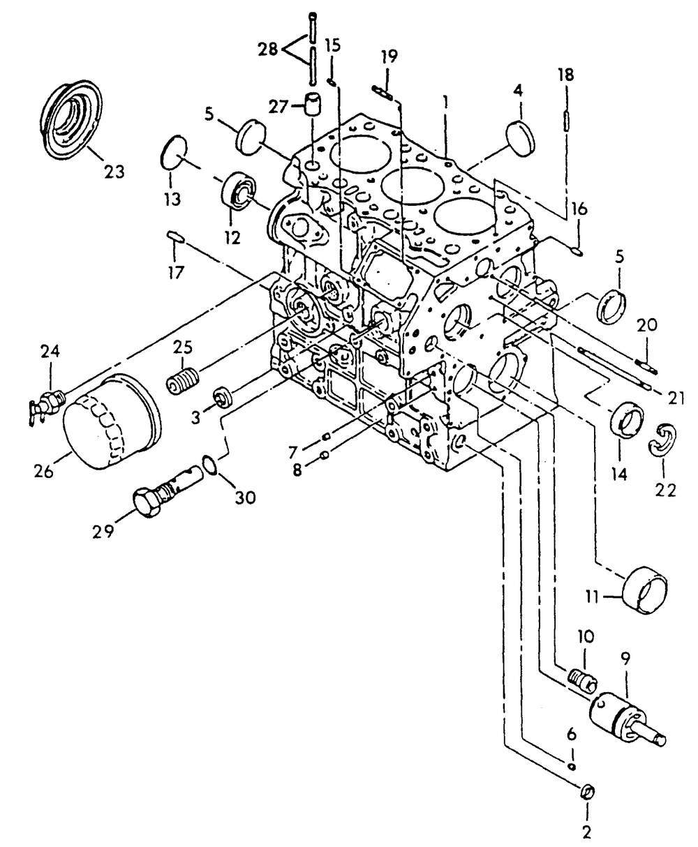 Cylinder Block Diagram and Parts List for 9025-0  Generac Generator