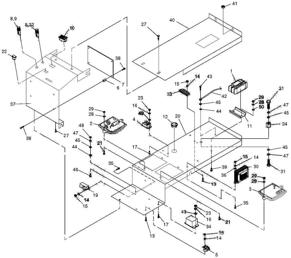 Control Panel Diagram and Parts List for 0046791 (3777645 - 3811388)(2003) Generac Generator