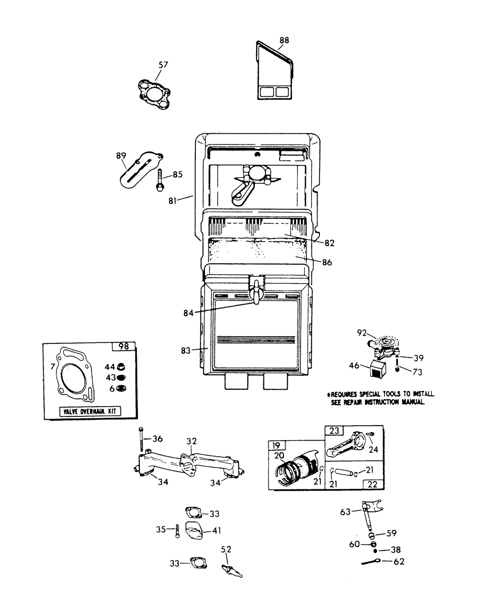 Gn-480 Engine (Part 3) Diagram and Parts List for 9206-1  Generac Generator