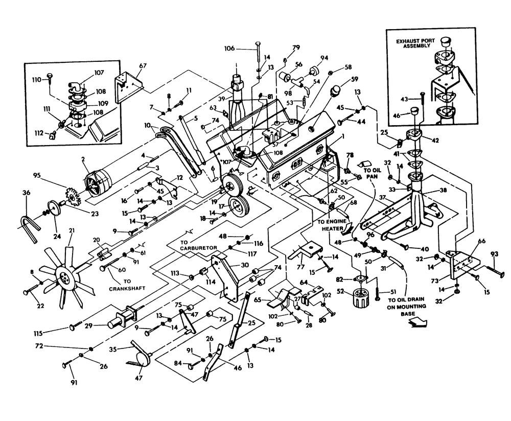 Engine Parts (Part 1) Diagram and Parts List for 9657-0  Generac Generator
