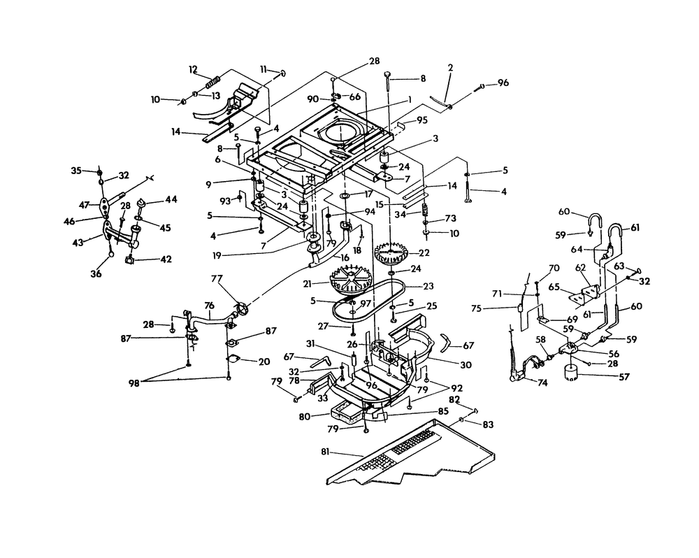 Base And Pulley Diagram and Parts List for 9735-3  Generac Generator