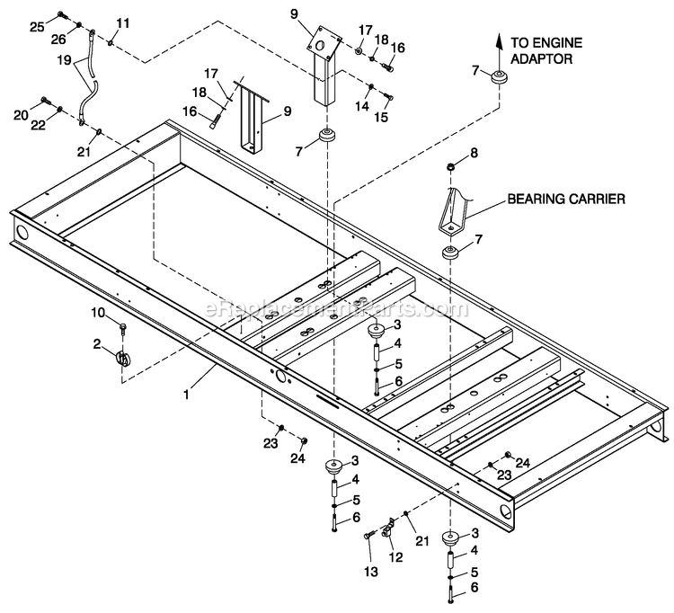Ev Mtg Base 5.4l C5 Diagram and Parts List for QT10054GNSN (4135893)(2005) Generac Generator