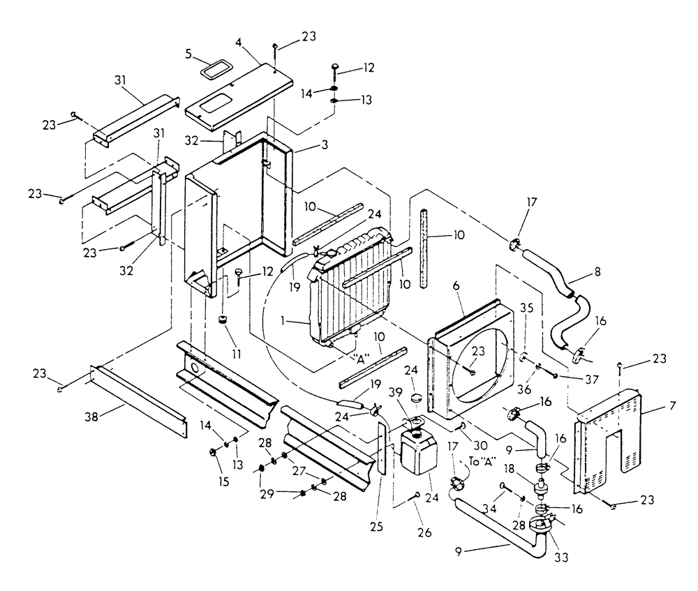 Radiator 1 Diagram and Parts List for 9112-4  Generac Generator