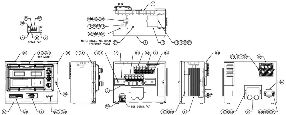 Battery Charger H-Panel 10a 12v Diagram and Parts List for QT04554ANNNA (4501308 - 4636811)(2006) Generac Generator