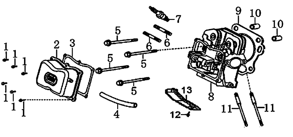 Cylinder Head Diagram and Parts List for GP7500 (6540842A - 7050161A)(2012) Generac Generator