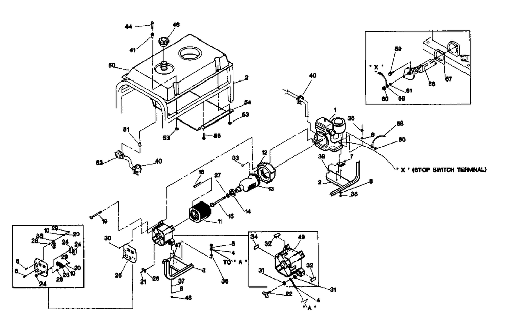 B&s Engine 10 Hp Engine With Low Oil Shutdown No. 92430 Diagram and Parts List for SVT5000 (9720-2)(9720-2) Generac Generator