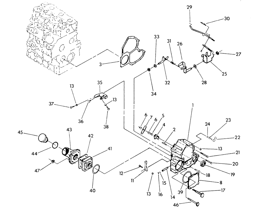 Timing Fear Housing And Governor Diagram and Parts List for 9510-0  Generac Generator