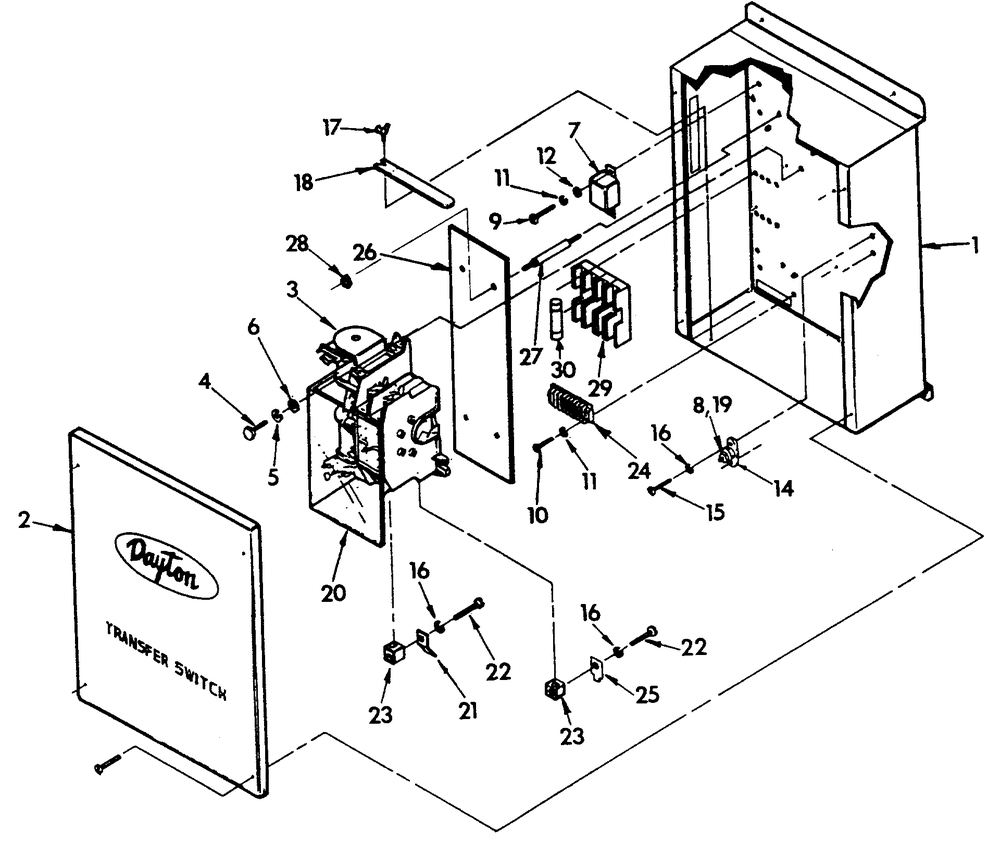Transfer Switch Diagram and Parts List for 9007-5  Generac Generator