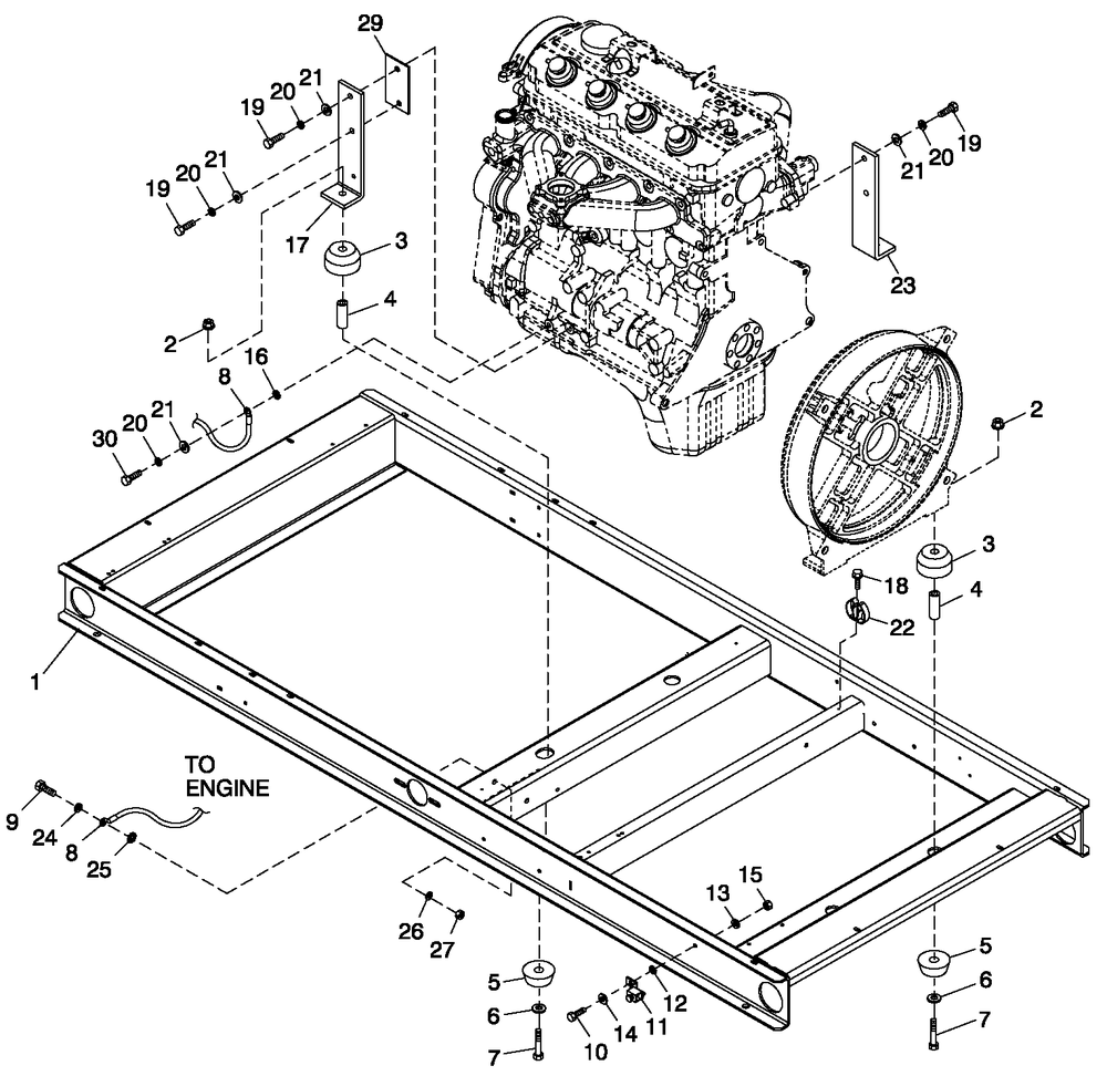 Mounting Base 2.4l G2 Diagram and Parts List for 0056090 (5246790)(2008) Generac Generator